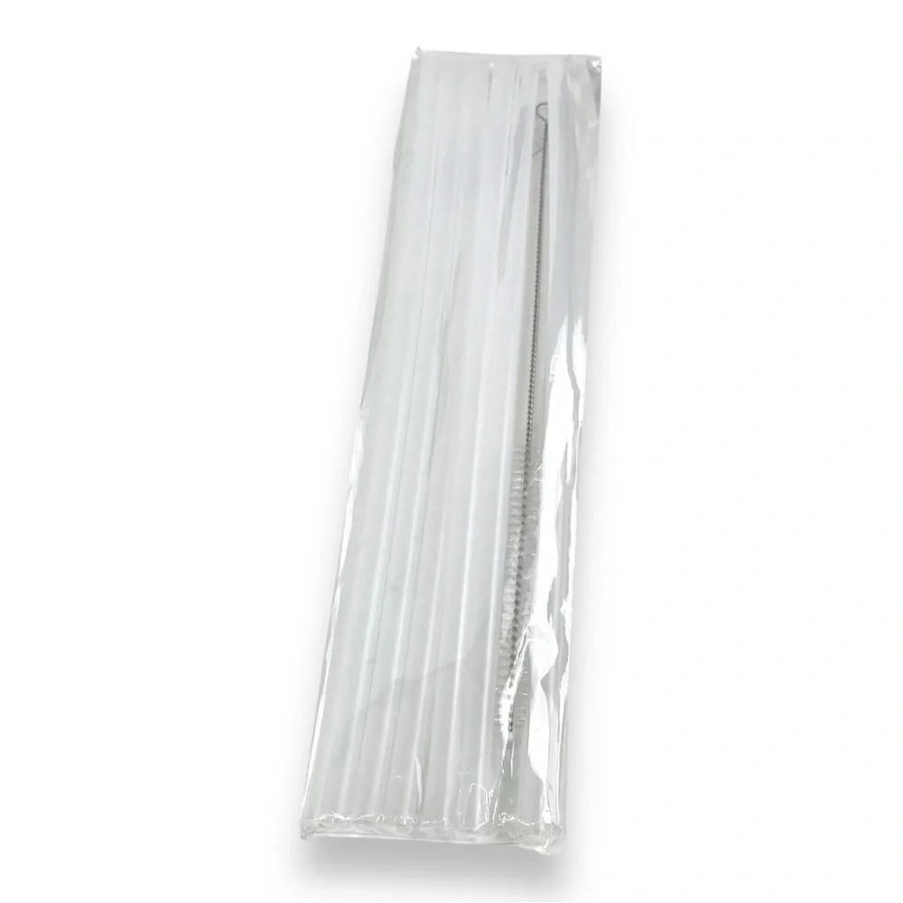 Reusable Clear Straws with Cleaning Brush